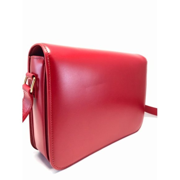 CELINE Cr Triomphe Large Natural Red Calfskin Leather Shoulder Bag - Picture 3 of 12